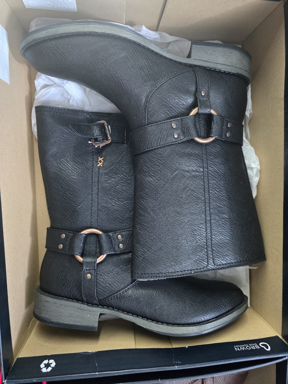 Dr. Scholl's Black Lace-Up Mid-Calf Boots with Ring Hardware